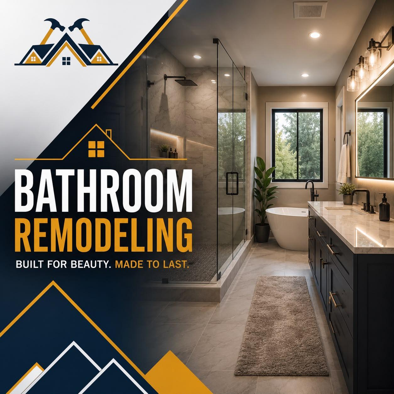 A completed bathroom remodel by ZEFF Construction