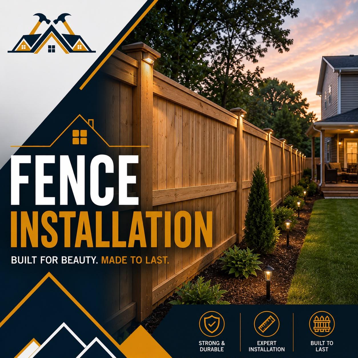 A newly installed fence by ZEFF Construction