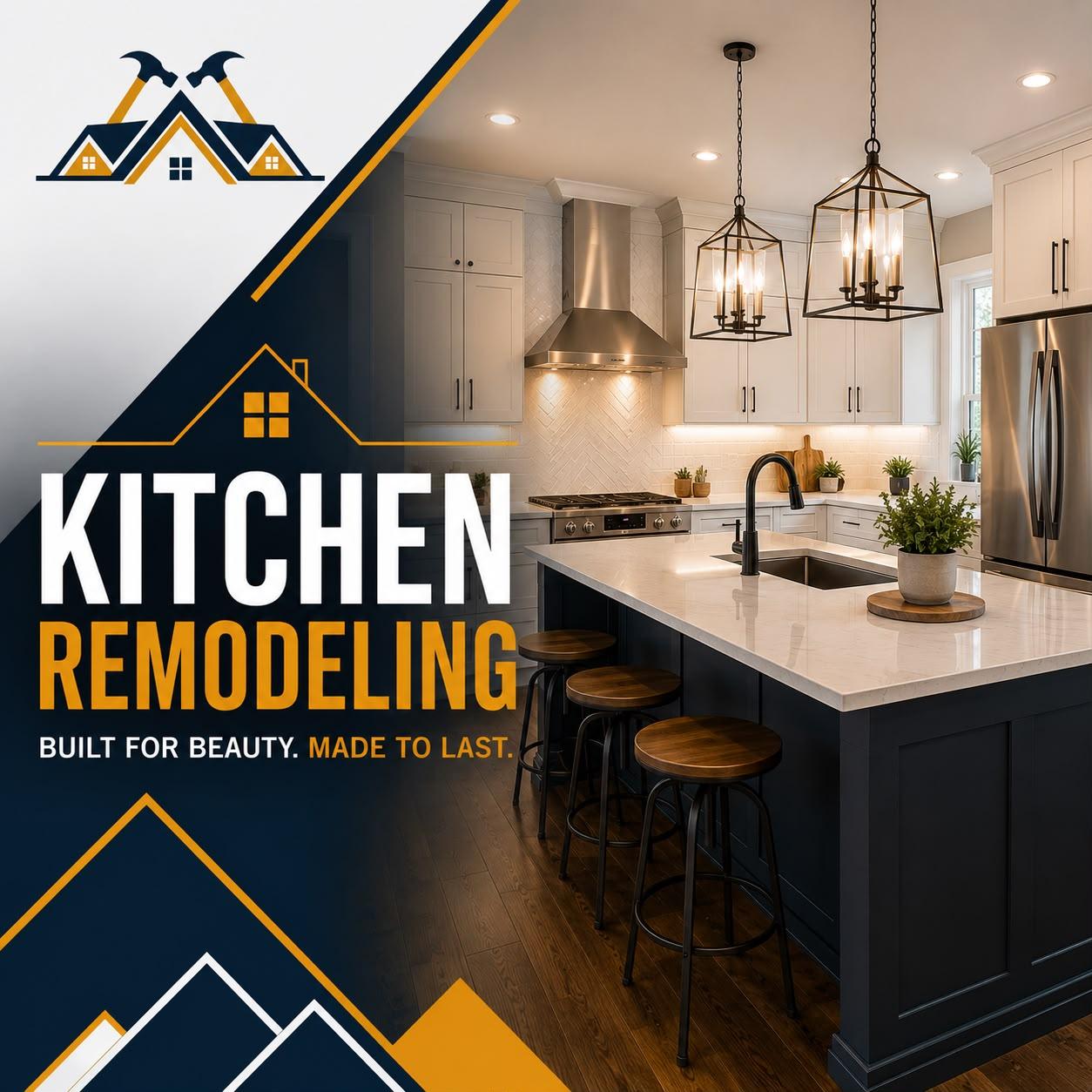 A completed kitchen remodel by ZEFF Construction