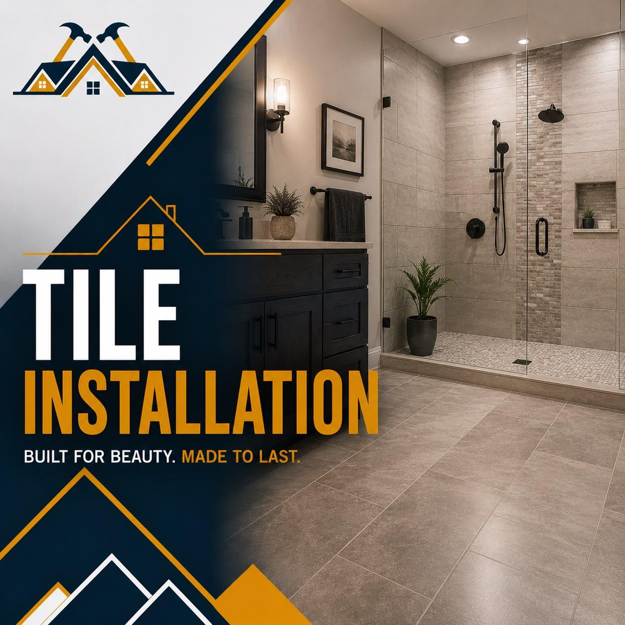 Newly installed tile work by ZEFF Construction