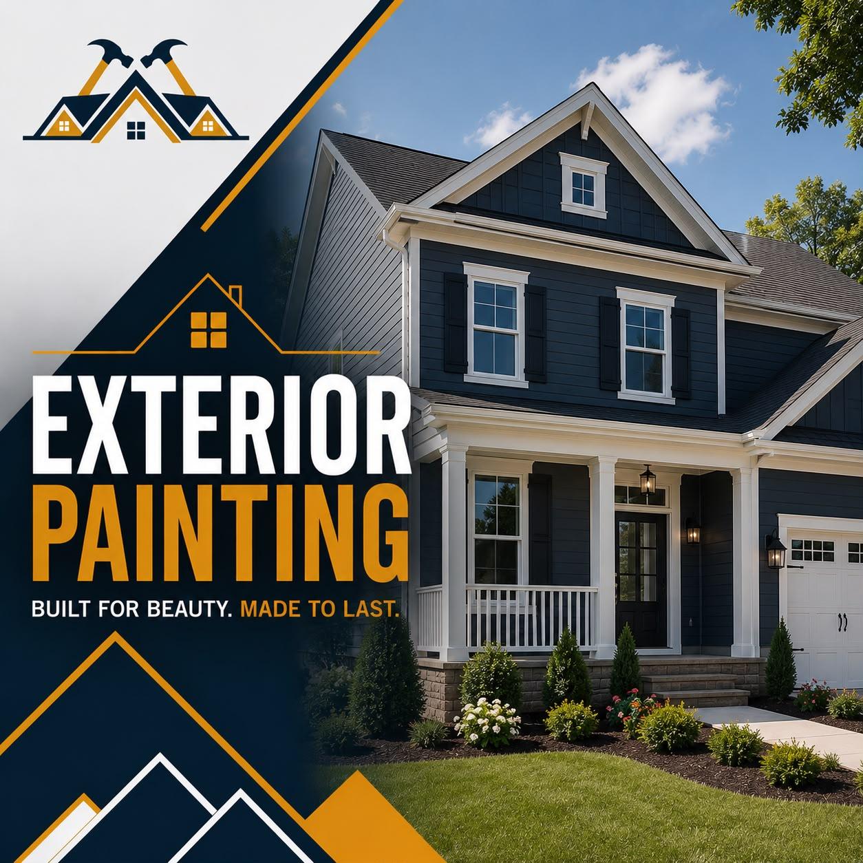 Freshly painted exterior siding and trim by ZEFF Construction