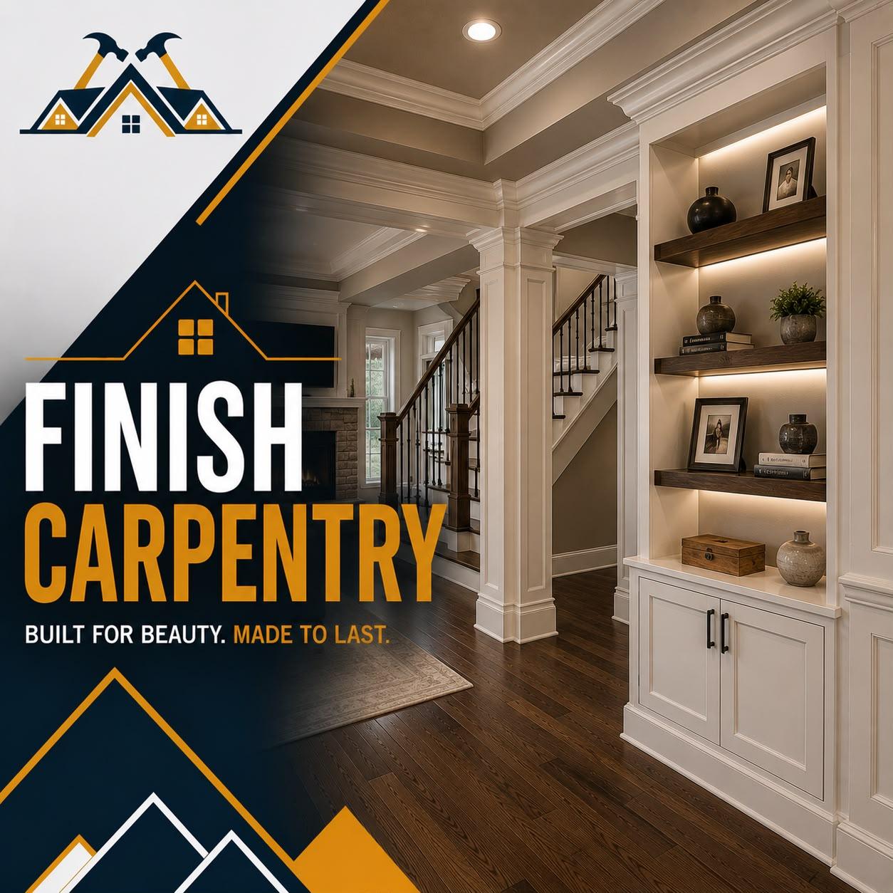 Finish carpentry such as trim and molding by ZEFF Construction