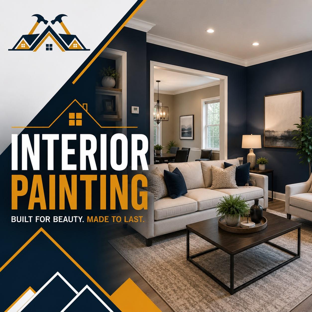 Freshly painted interior walls and trim by ZEFF Construction